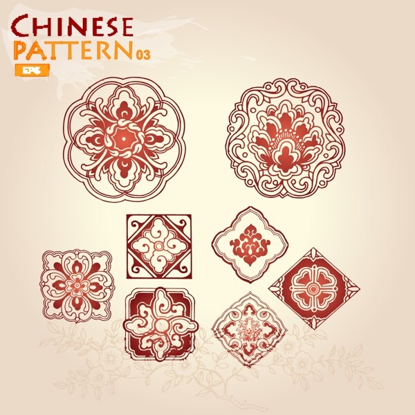 中国风传统牡丹花纹