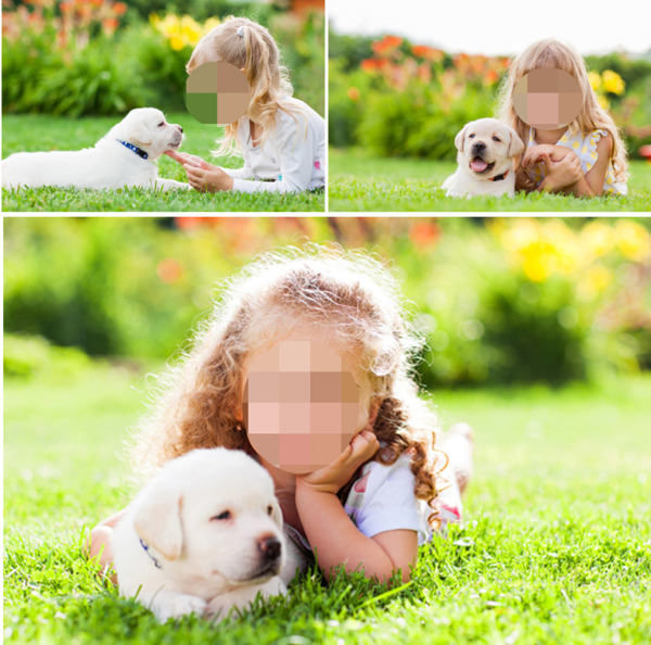 小女生和小狗