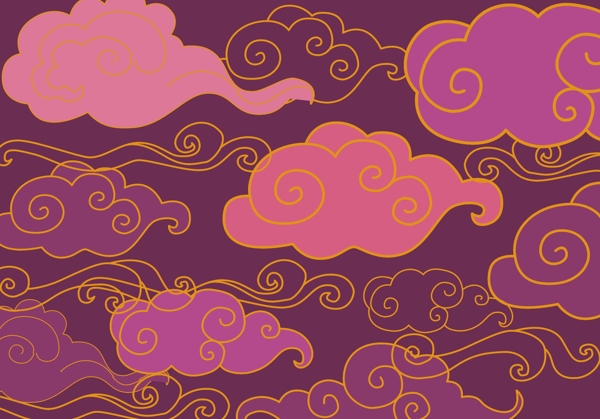 东方的紫色云朵
