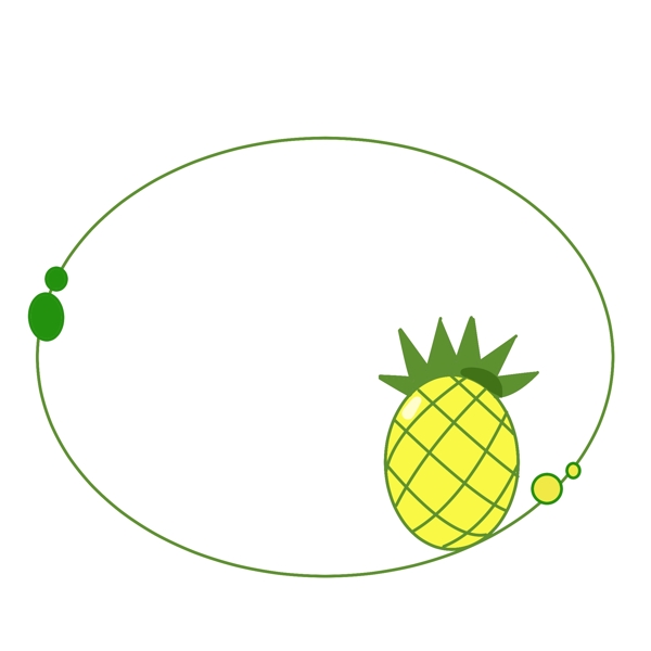 绿色的菠萝报框插画