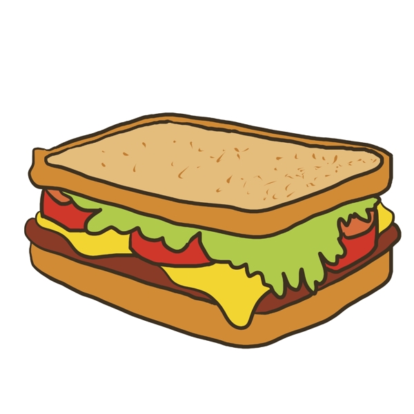 美味的小吃三明治插画
