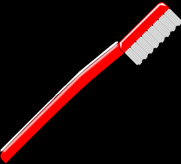 红色手柄牙刷免抠png透明图层素材