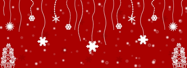 红色雪花圣诞节背景