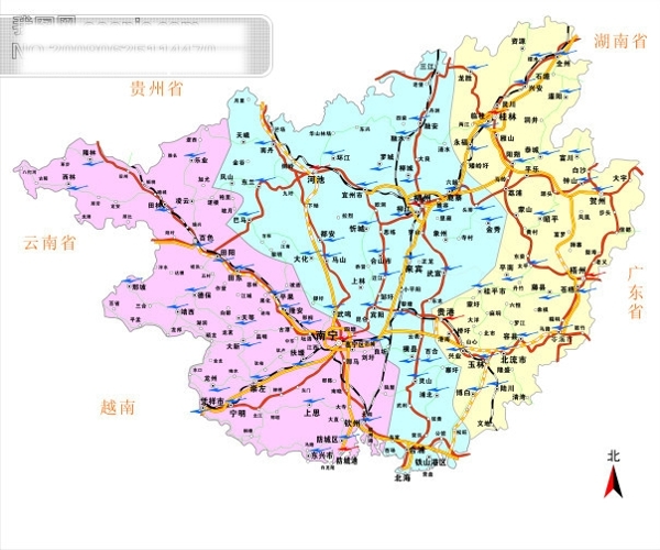 广西交通矢量地图