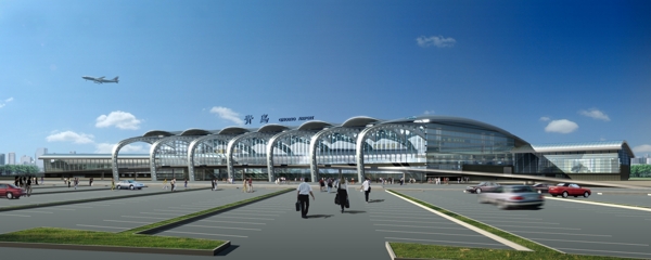 青岛机场外景效果图图片