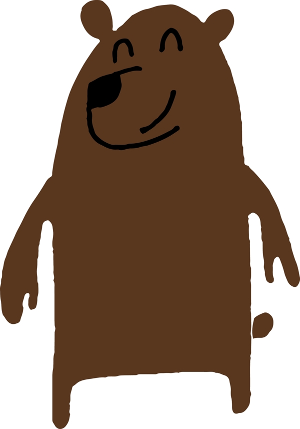 矢量扁平儿童画可爱熊