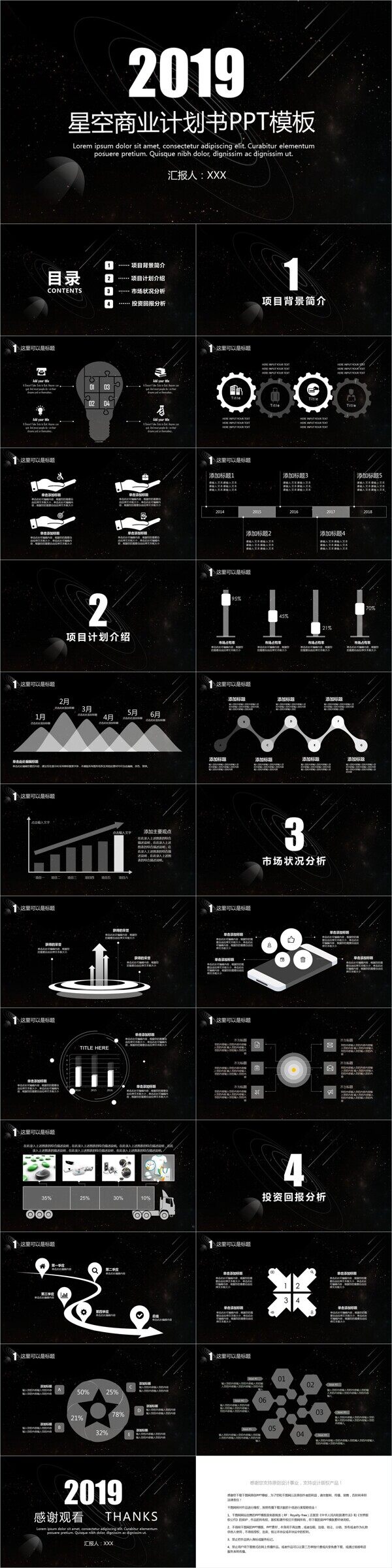 星空商业计划书PPT模板