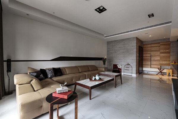 小户型新中简约风格客厅沙发装修效果图