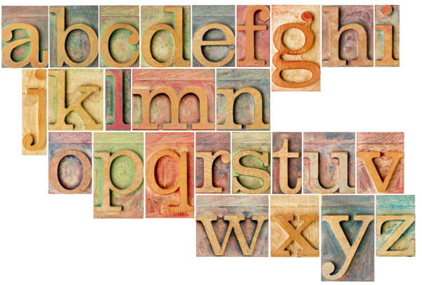 彩色的木板字母图片