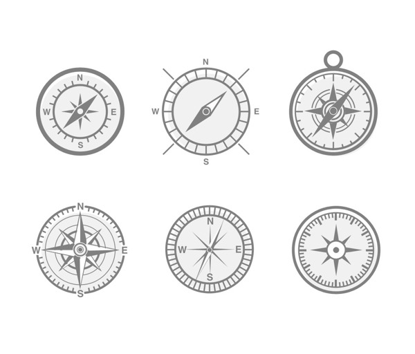 6个罗盘和导航的图标