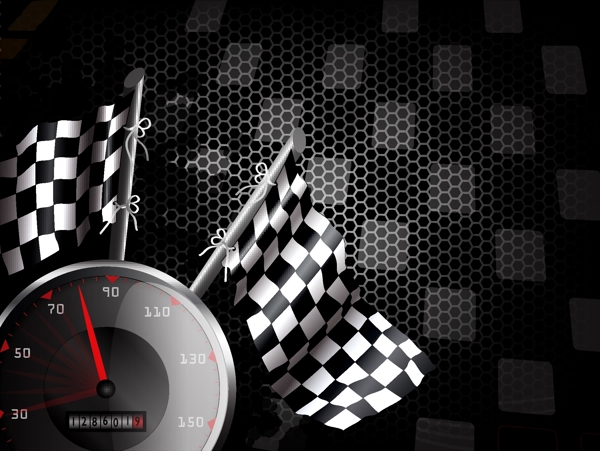赛车主题背景图案矢量素材04车速里程表的比赛