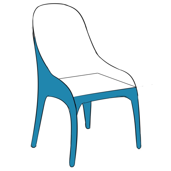 蓝色塑料椅子