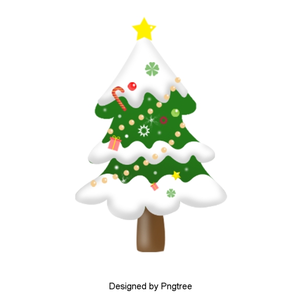 绿卡通圣诞树树元素