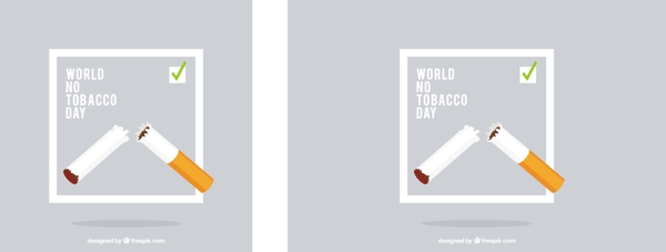 世界无烟日折断的香烟背景
