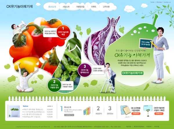 清新绿色蔬菜网页psd模板