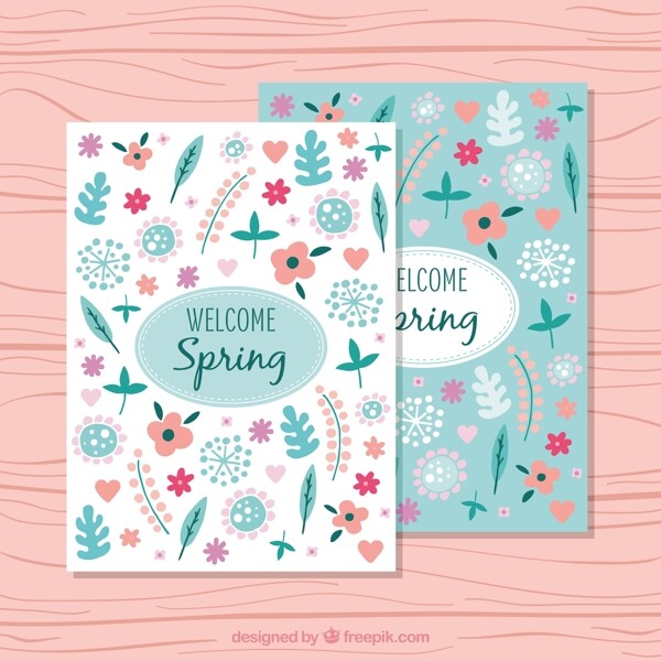 花欢迎春天漂亮的卡片