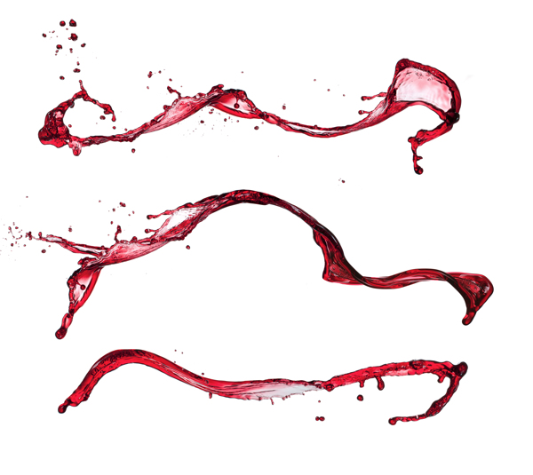 喷溅的红色葡萄酒图片