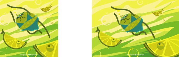 漂亮的柠檬插图背景