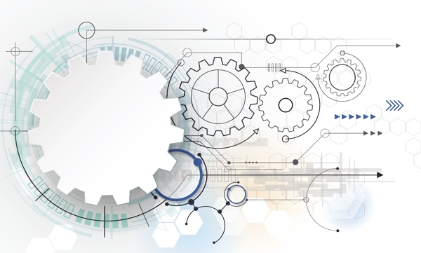工业技术齿轮背景矢量图