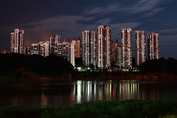 夜景江景摄影图片