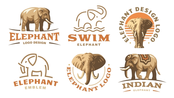 可爱动物大象图标