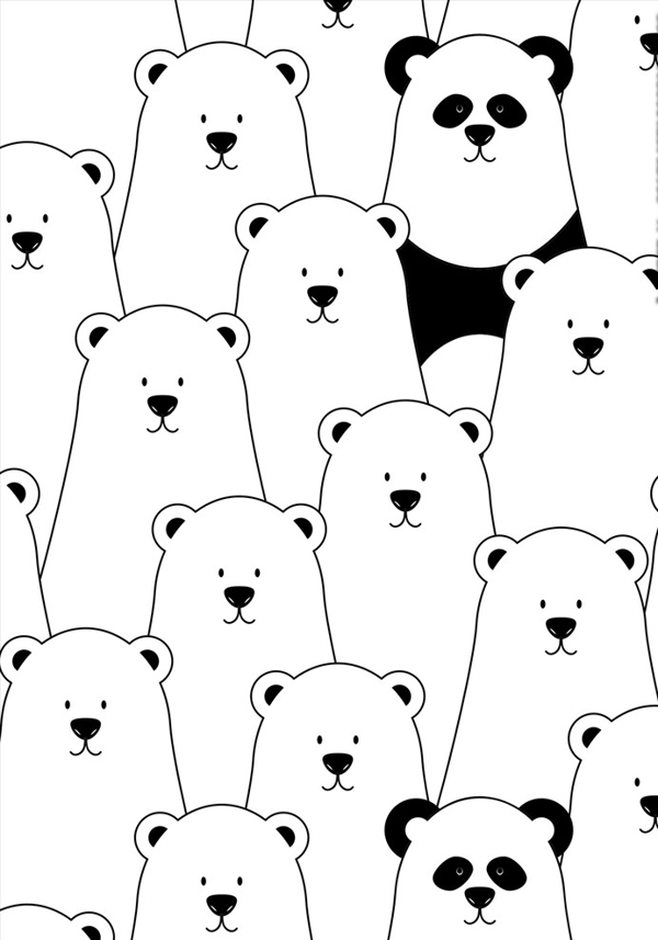 北极熊底纹素材熊猫素材下载