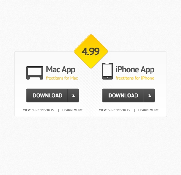 时尚的iPhoneMAC软件下载窗口PSD
