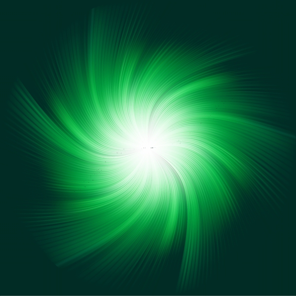 绿色放射光束矢量素材图