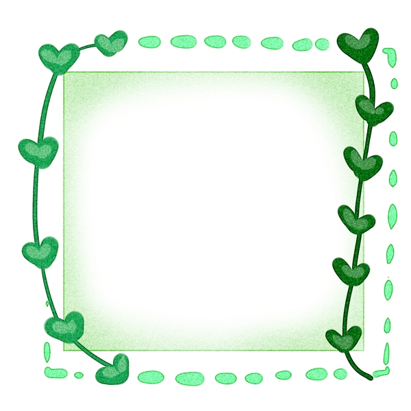 绿色藤条植物边框插图