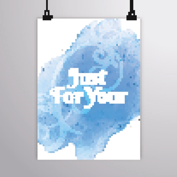 蓝色水彩艺术海报