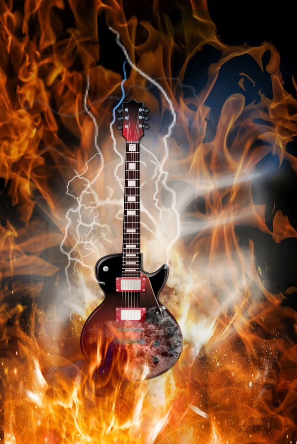 吉他火焰背景