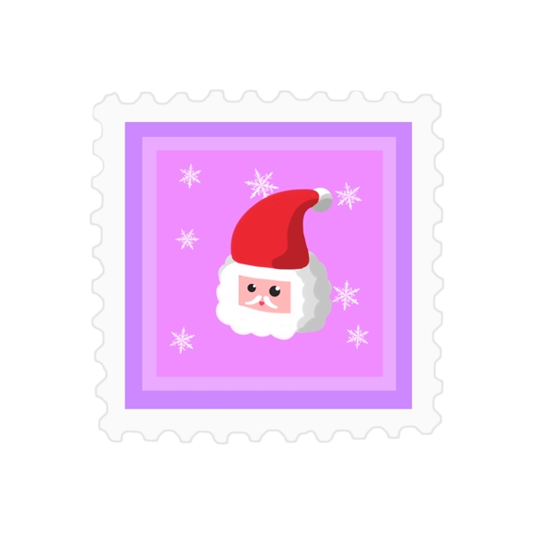 原创圣诞节邮票贴纸可爱元素