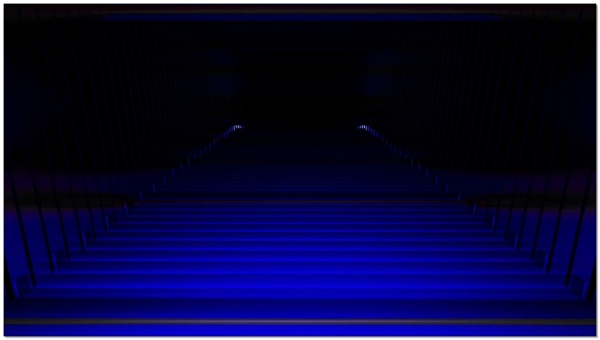 纯蓝色前进的隧道视频素材