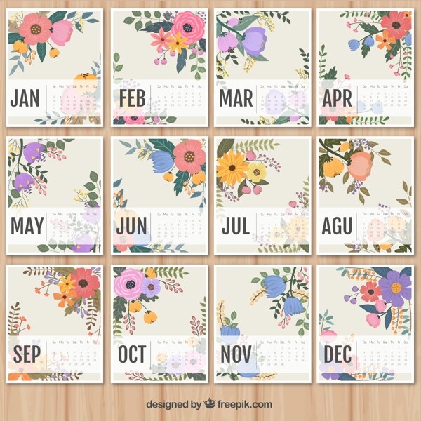 2016年花纹日历