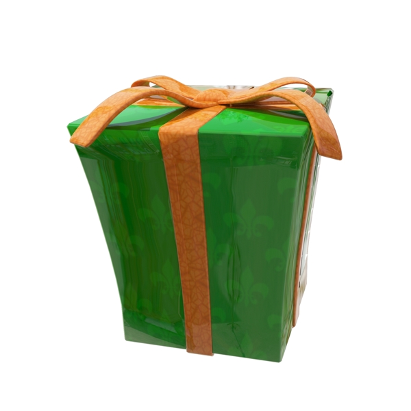 C4D圣诞节绿色礼盒