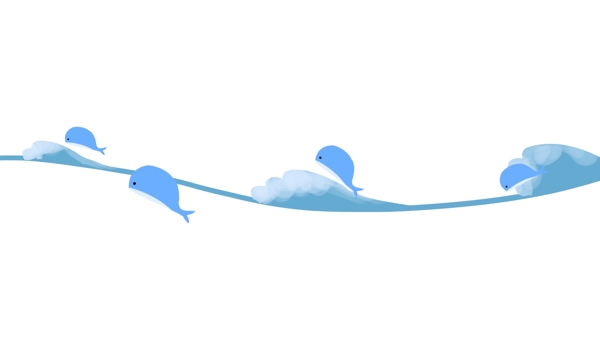 鲸鱼分割线手绘插画