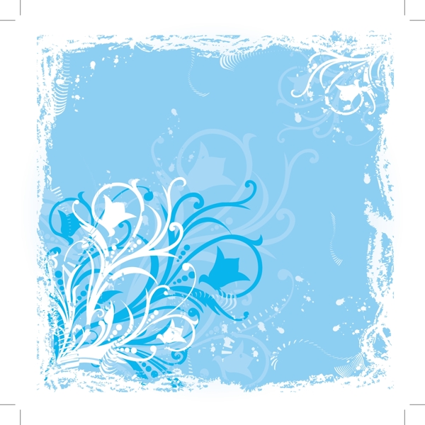 蓝色花卉图形2