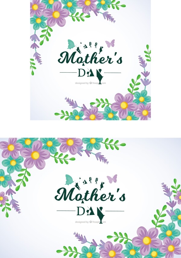 母亲节的背景是蓝紫色的花朵