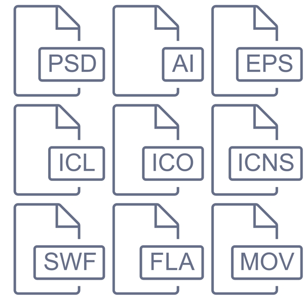 PSD软件线条小图标