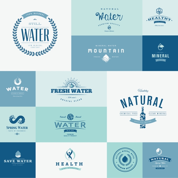 环保蓝色标志企业餐饮行业logo