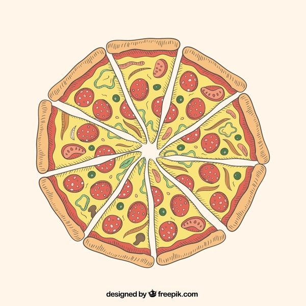 比萨饼的插图