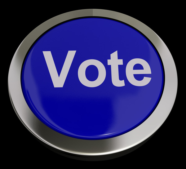 蓝色显示选项或选择投票按钮
