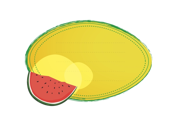 矢量西瓜水果文本框素材