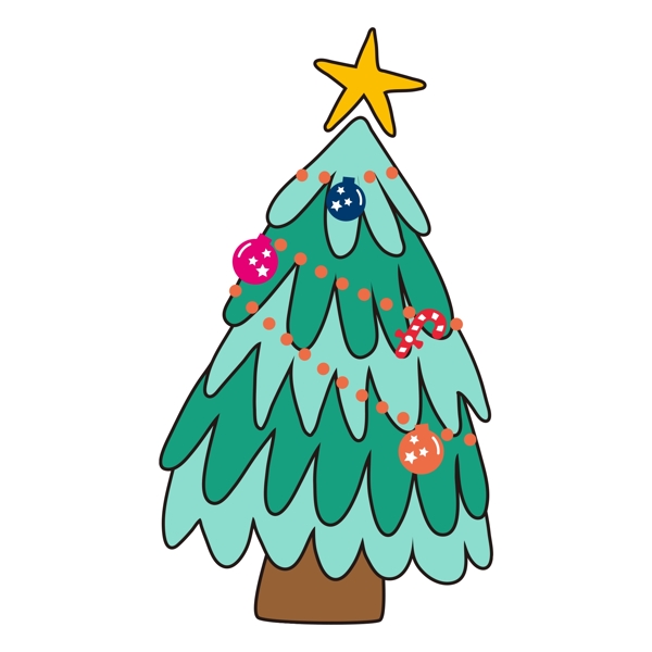 冬季圣诞树可商用分层素材