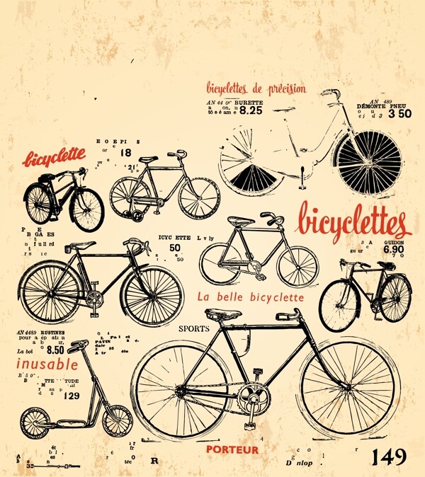 精美自行车矢量图