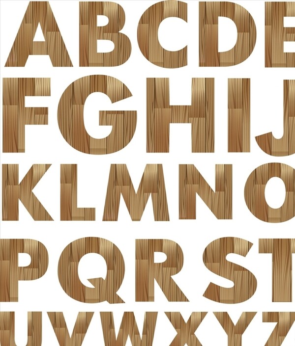 木纹英文字母设计