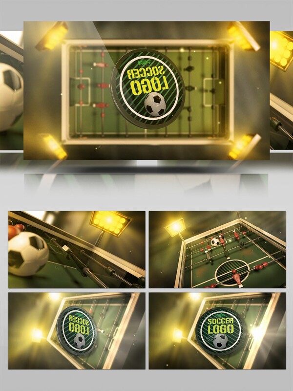 足球推广宣传介绍LOGO标志AE片头模板