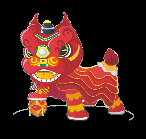 中国风传统舞狮元素