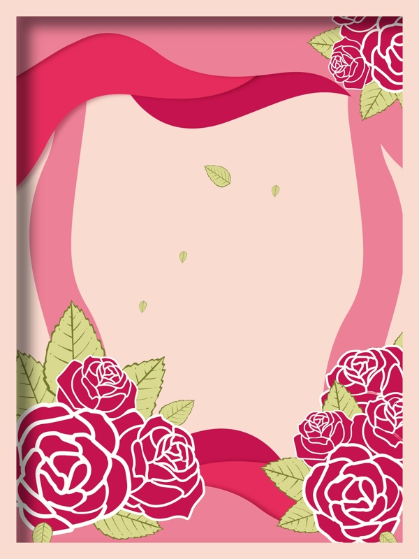 粉色玫瑰情人节广告背景