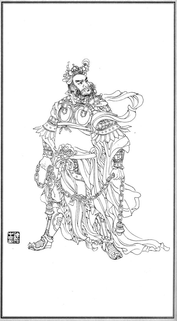 中国神话人物071门神图片